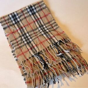 JAMES PRINGLE WEAVERS acrylic Scarf Camel Thomson Tartan Plaid Novacheck Unisex